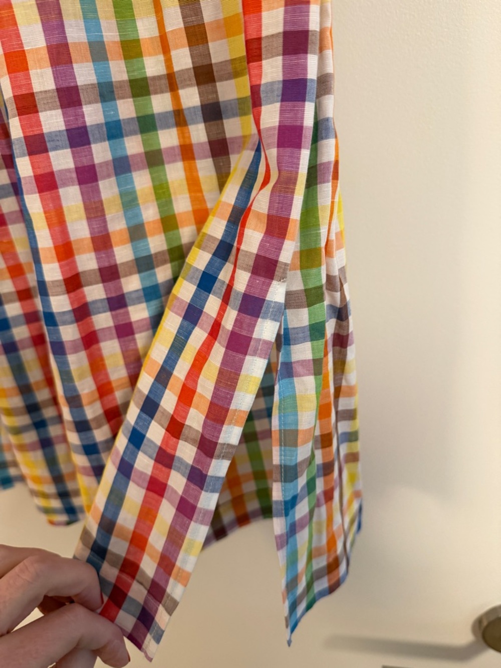M.D.S. Stripes Multicolor Plaid Button-Front Midi Skirt size small - Picture 2 of 3